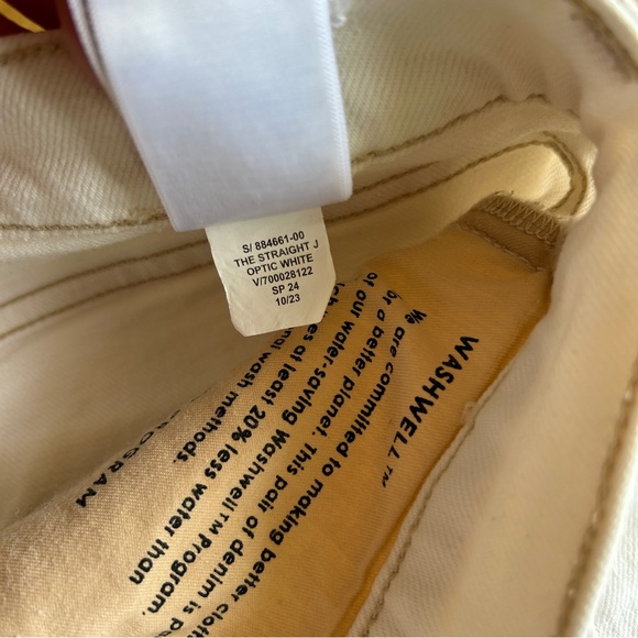 Banana Republic The Straight Jean Optic White Button Fly High Waist Excellent 28 - Picture 8 of 8